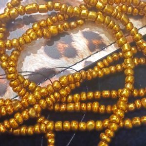 Bronze/ Antique Gold Tie On Waist Beads Extra Long